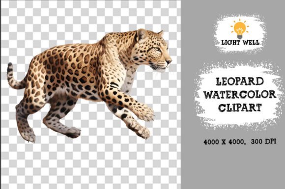 Download Cute Wildlife Leopard Watercolor Clipart - Wildlife Collection