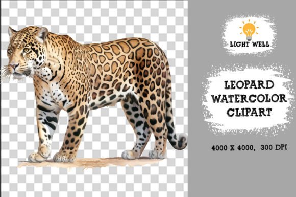 Download Cute Wildlife Leopard Watercolor Clipart - Wildlife Collection