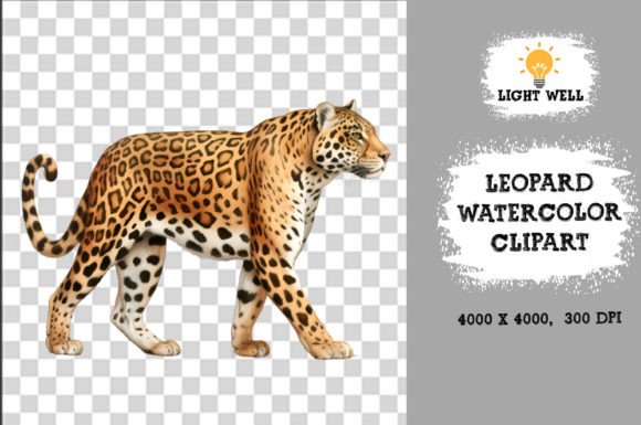 Download Cute Wildlife Leopard Watercolor Clipart - Wildlife Collection