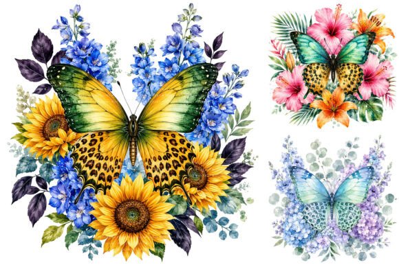 Download Watercolor Leopard Print Butterfly PNG - Butterfly Collection