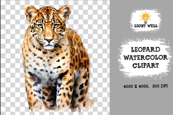 Download Cute Wildlife Leopard Watercolor Clipart - Wildlife Collection