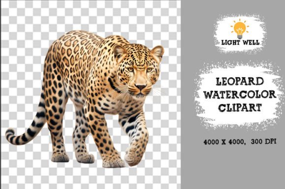 Download Cute Wildlife Leopard Watercolor Clipart - Wildlife Collection