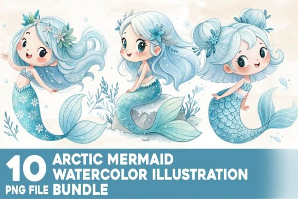 Download Arctic Mermaid Watercolor Bundle - Premium Resources
