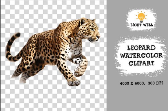 Download Cute Wildlife Leopard Watercolor Clipart - Wildlife Collection