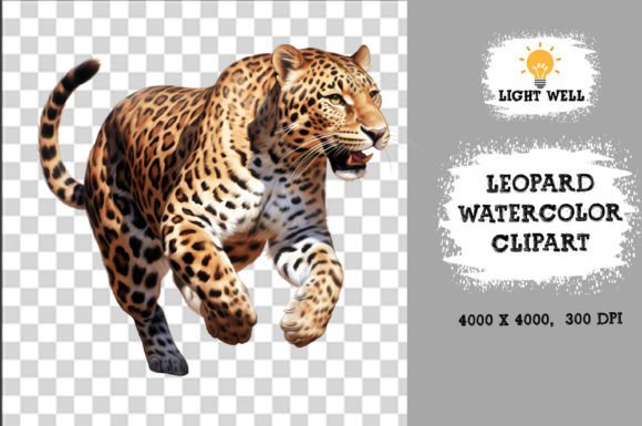 Download Cute Wildlife Leopard Watercolor Clipart - Wildlife Collection