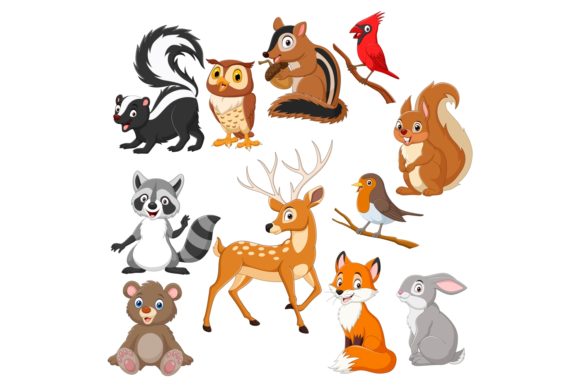 Download Cartoon Autumn Forest Animal Bundle - Forest animal bundle Collection
