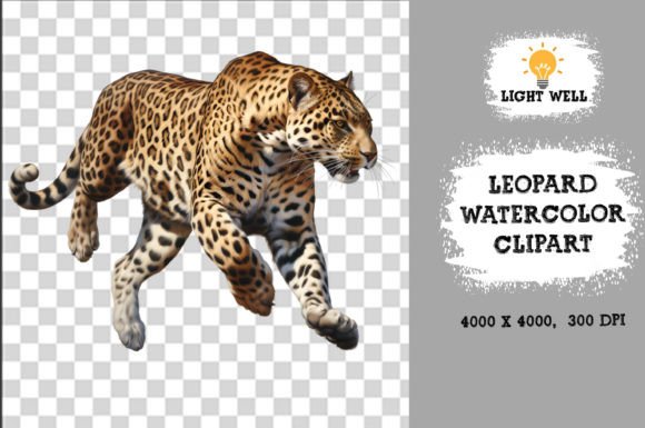 Download Cute Wildlife Leopard Watercolor Clipart - Wildlife Collection