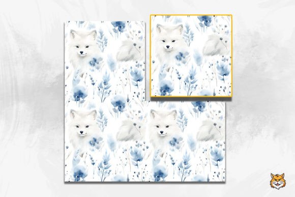 Download Arctic Fox Seamless Pattern - Premium Resources