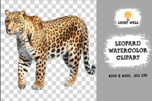 Download Cute Wildlife Leopard Watercolor Clipart - Wildlife Collection
