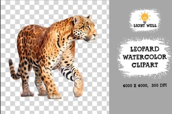 Download Cute Wildlife Leopard Watercolor Clipart - Wildlife Collection