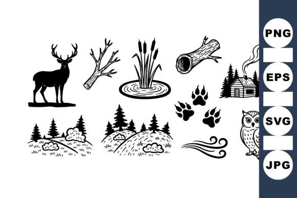 Download Rustic Forest Wildlife Clipart Set - Wildlife Collection