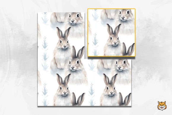 Download Arctic Hare Seamless Pattern 1 - Premium Resources