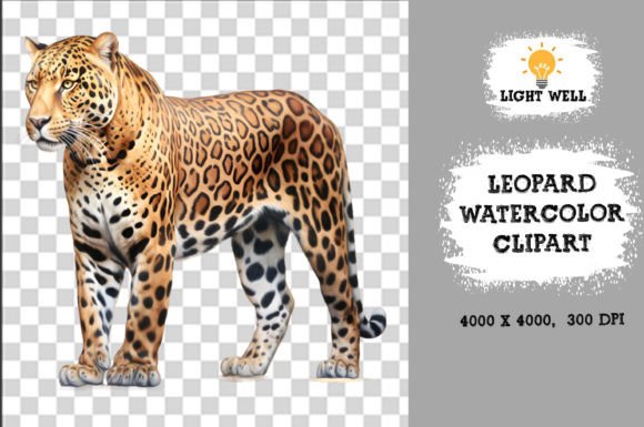 Download Cute Wildlife Leopard Watercolor Clipart - Wildlife Collection