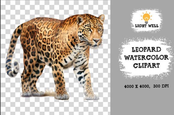 Download Cute Wildlife Leopard Watercolor Clipart - Wildlife Collection